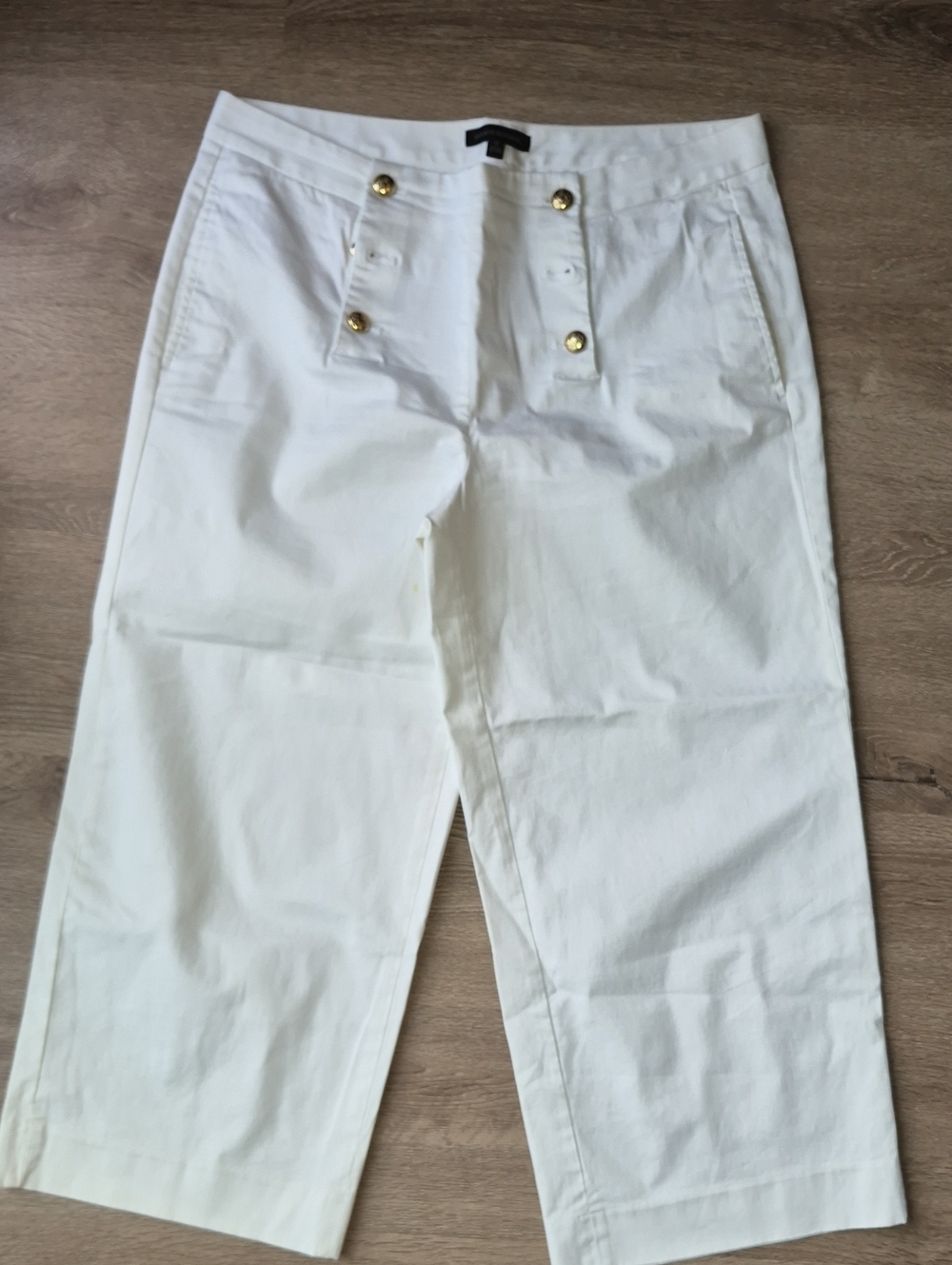 Banana Republic white wide-leg cropped sailor pants Size 12